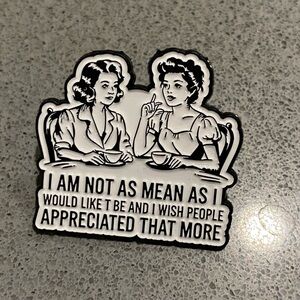 Black and White Enamel Pin